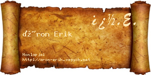Áron Erik névjegykártya